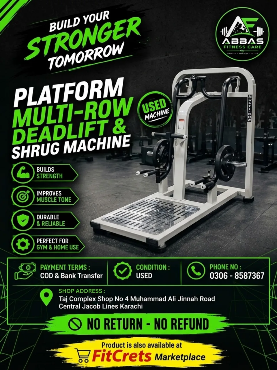 Platform Multi-Row Deadlift & Shrug Machine