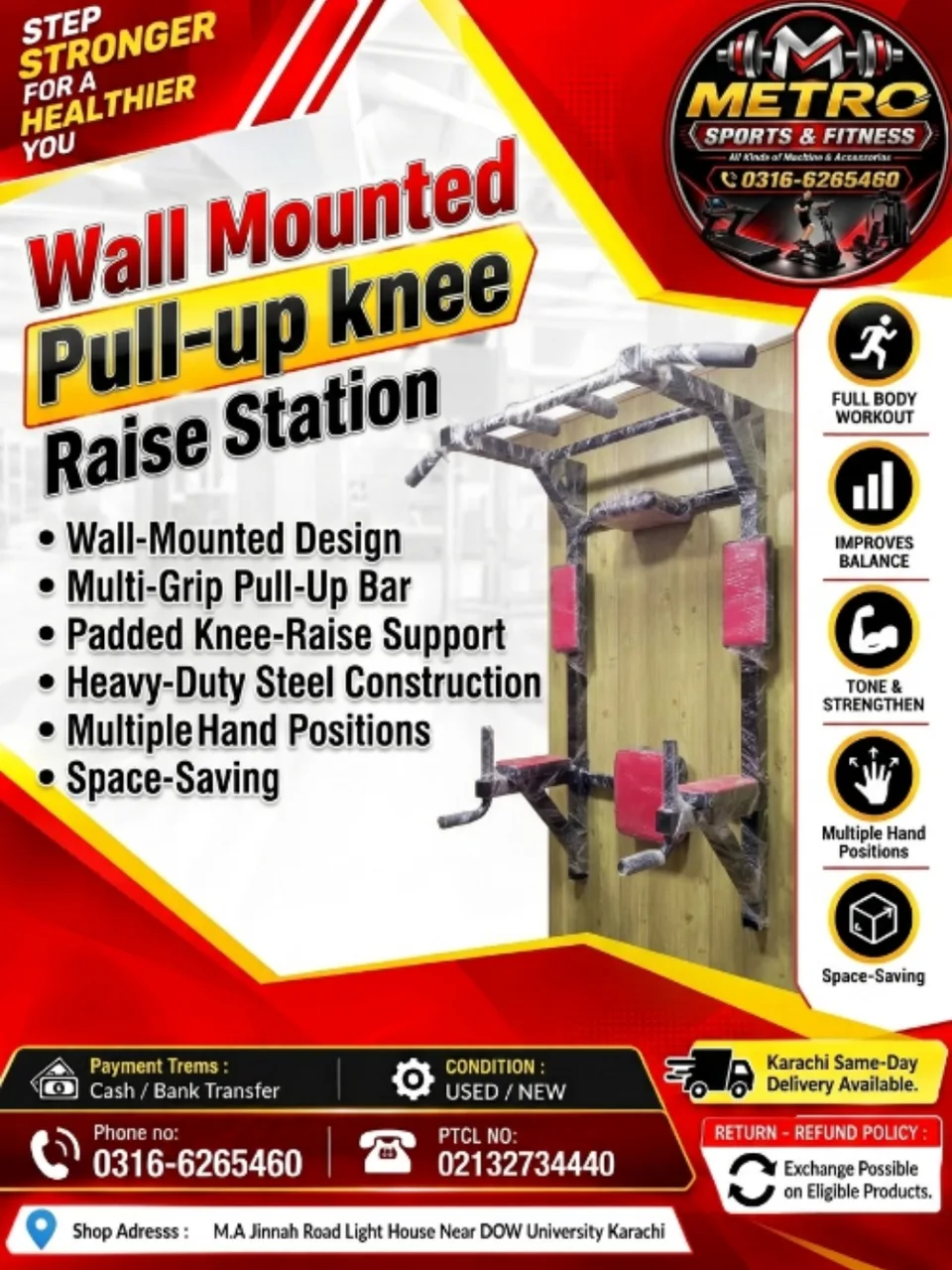 Wall Mounted Pull-up Knee Multi Leg Raise