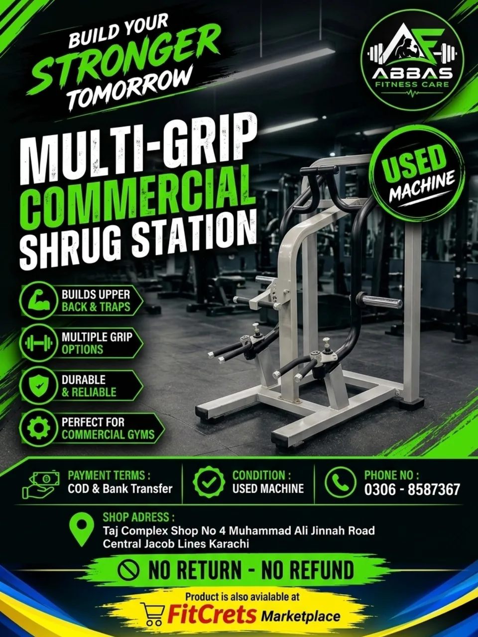 Multi-Grip Commercial Shrug Station