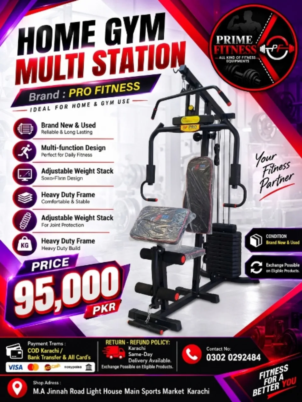 Pro Fitness Home Gym Multi Station 