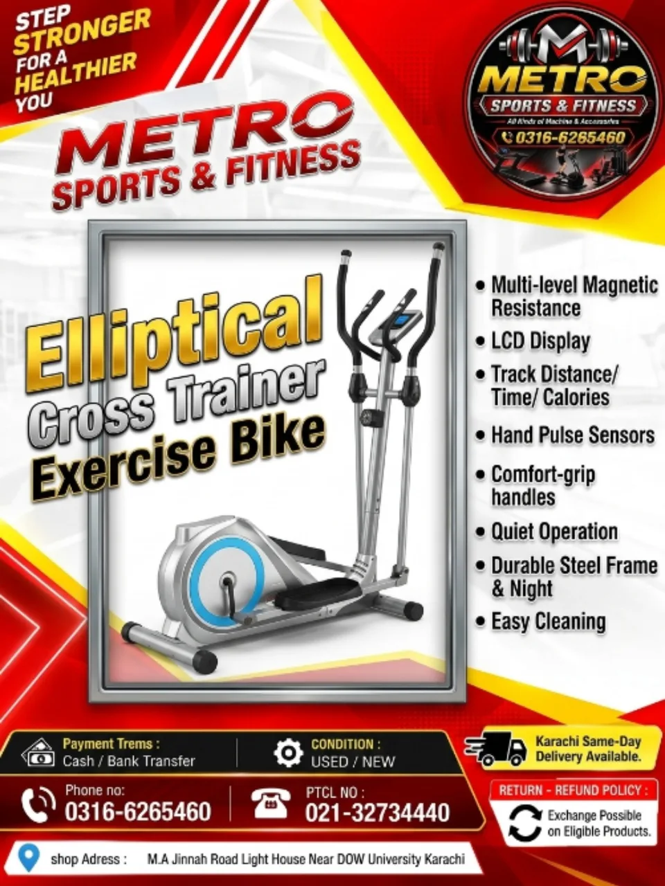 Elliptical Cross Trainer Exercise Bike — photo 1