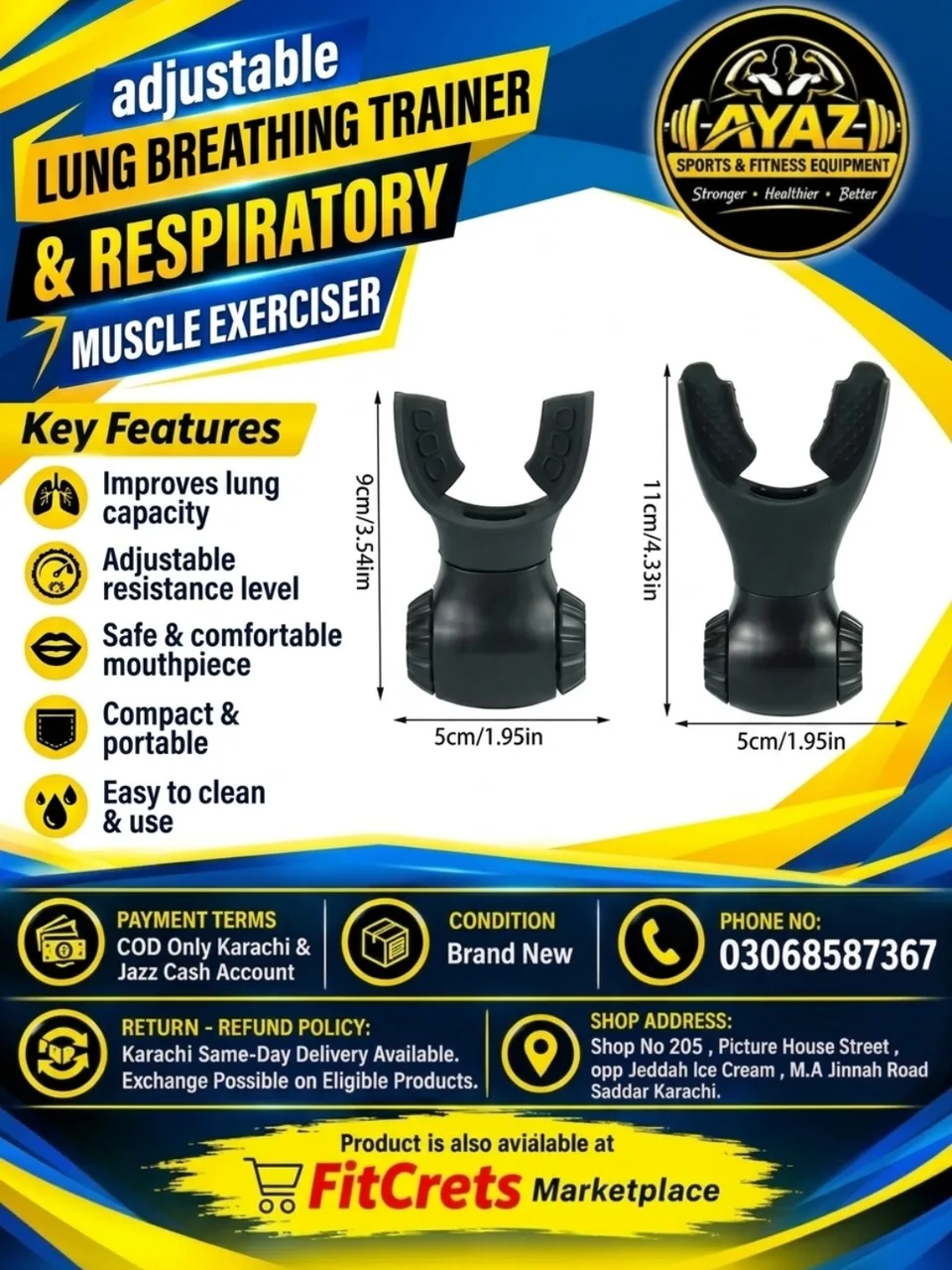 Adjustable Lung Breathing Trainer & Respiratory Muscle Exerciser — photo 1