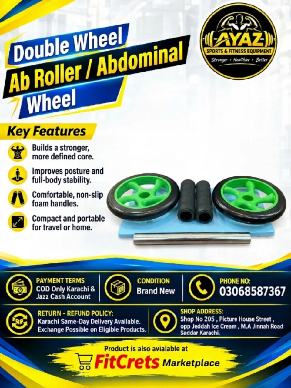Double-Wheel Abdominal Roller