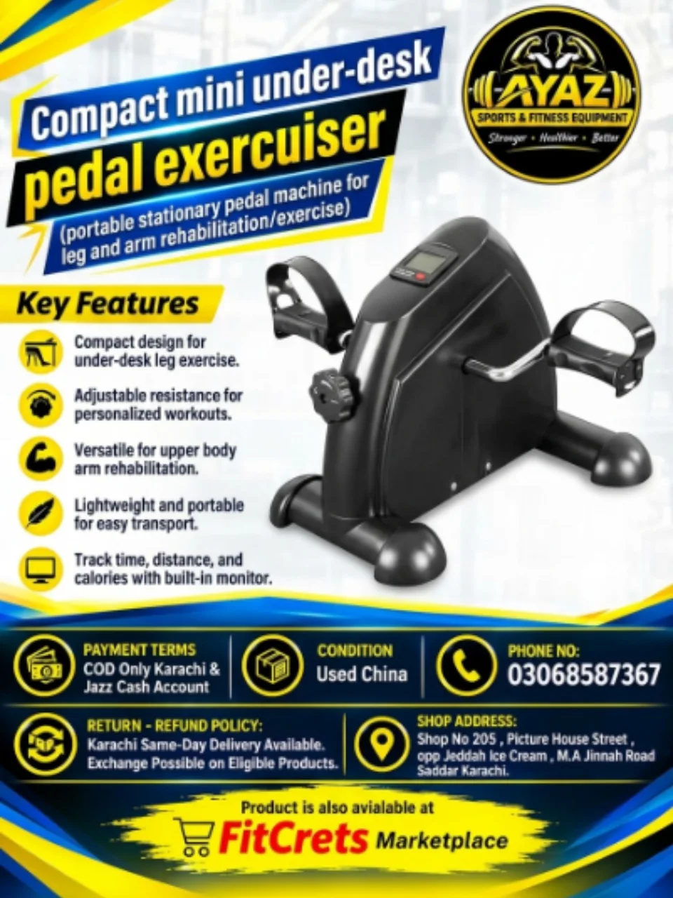  Compact Mini Under-Desk Pedal Exerciser - CHINA