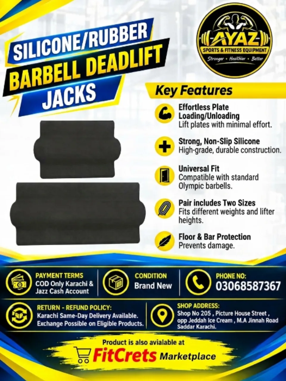 Silicone / Rubber Barbell Deadlift Jacks 