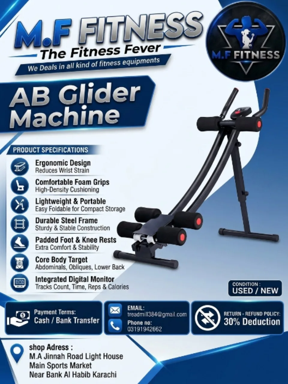 AB Glider Machine - Shaper or Ab Vertical Crunch Glider — photo 1