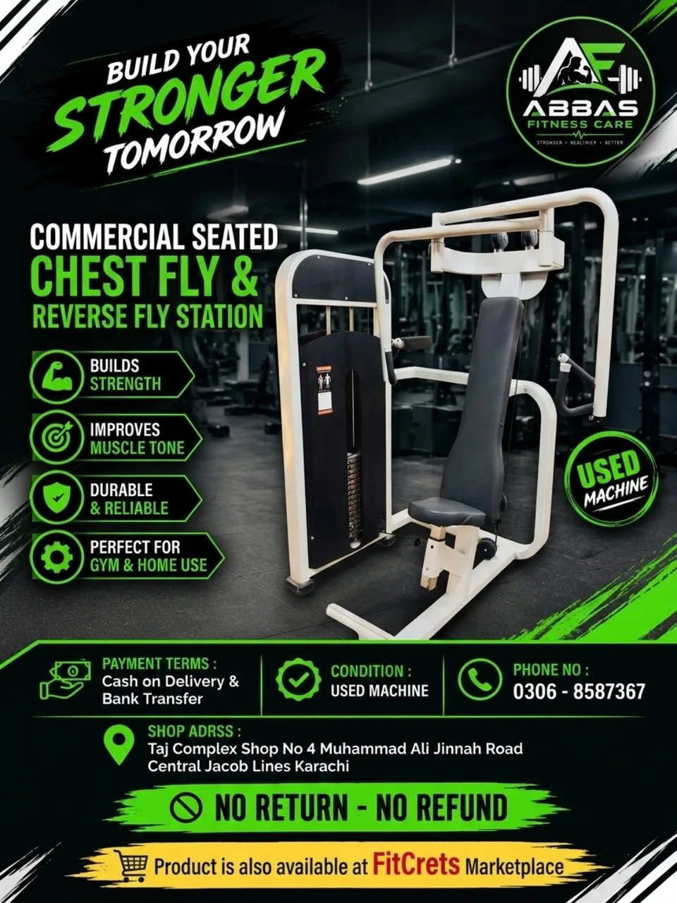 Commercial Seated Chest Fly & Reverse Fly Station