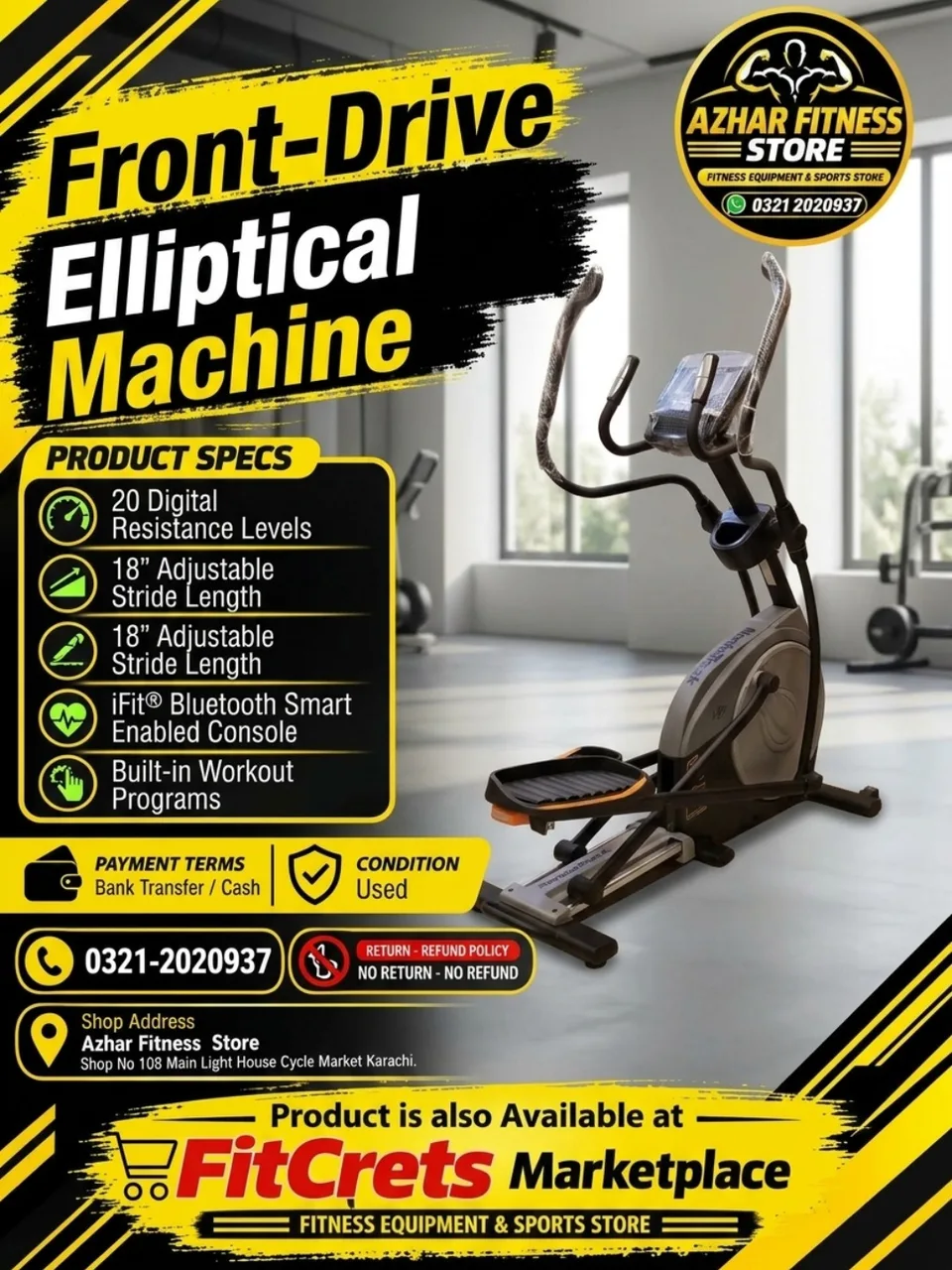 ProForm / NordicTrack Front-Drive Elliptical Machine with iFit Console (Used / Good Condition)
