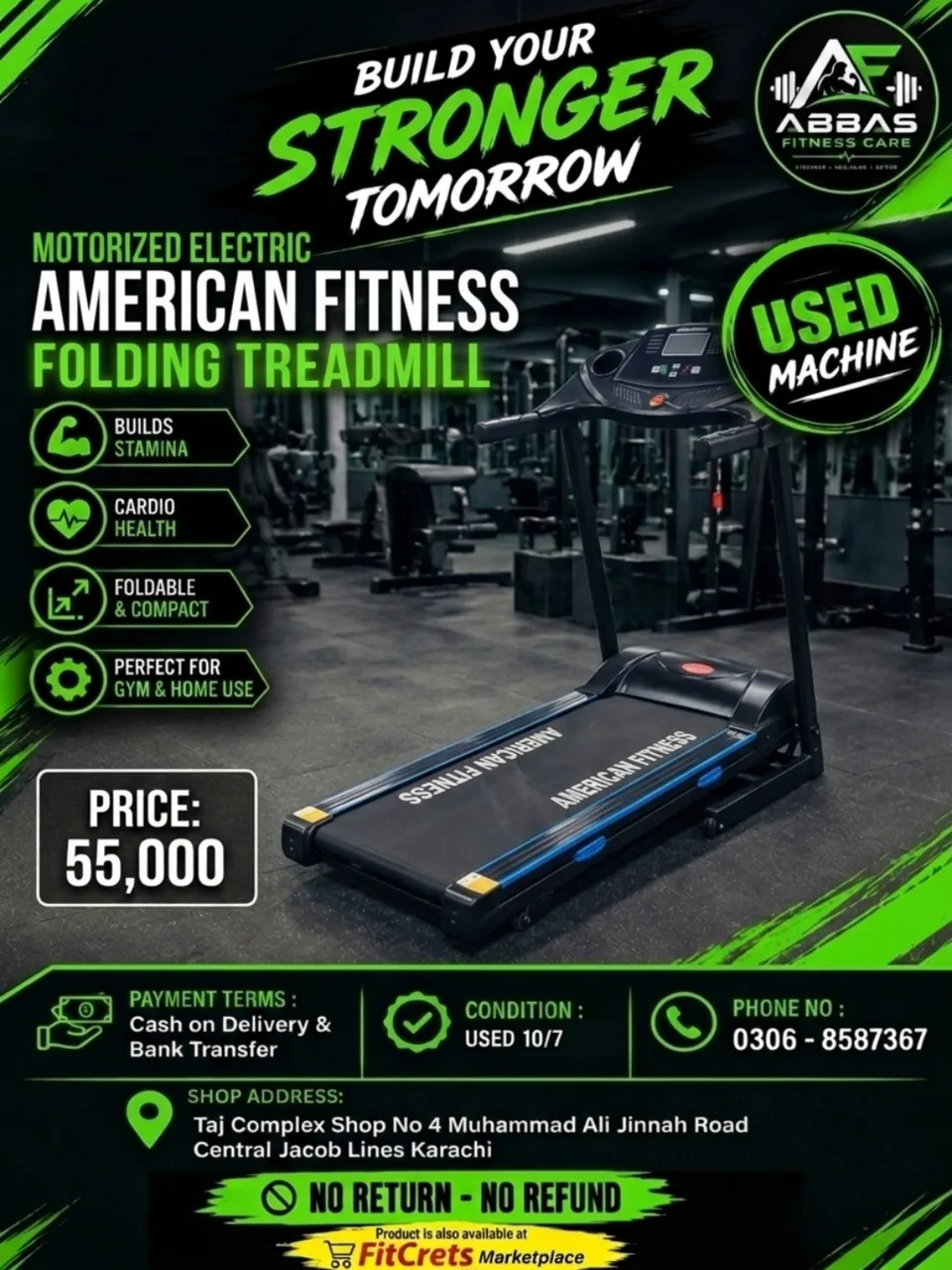 Liberty Track American Fitness Foldable Treadmill — photo 1