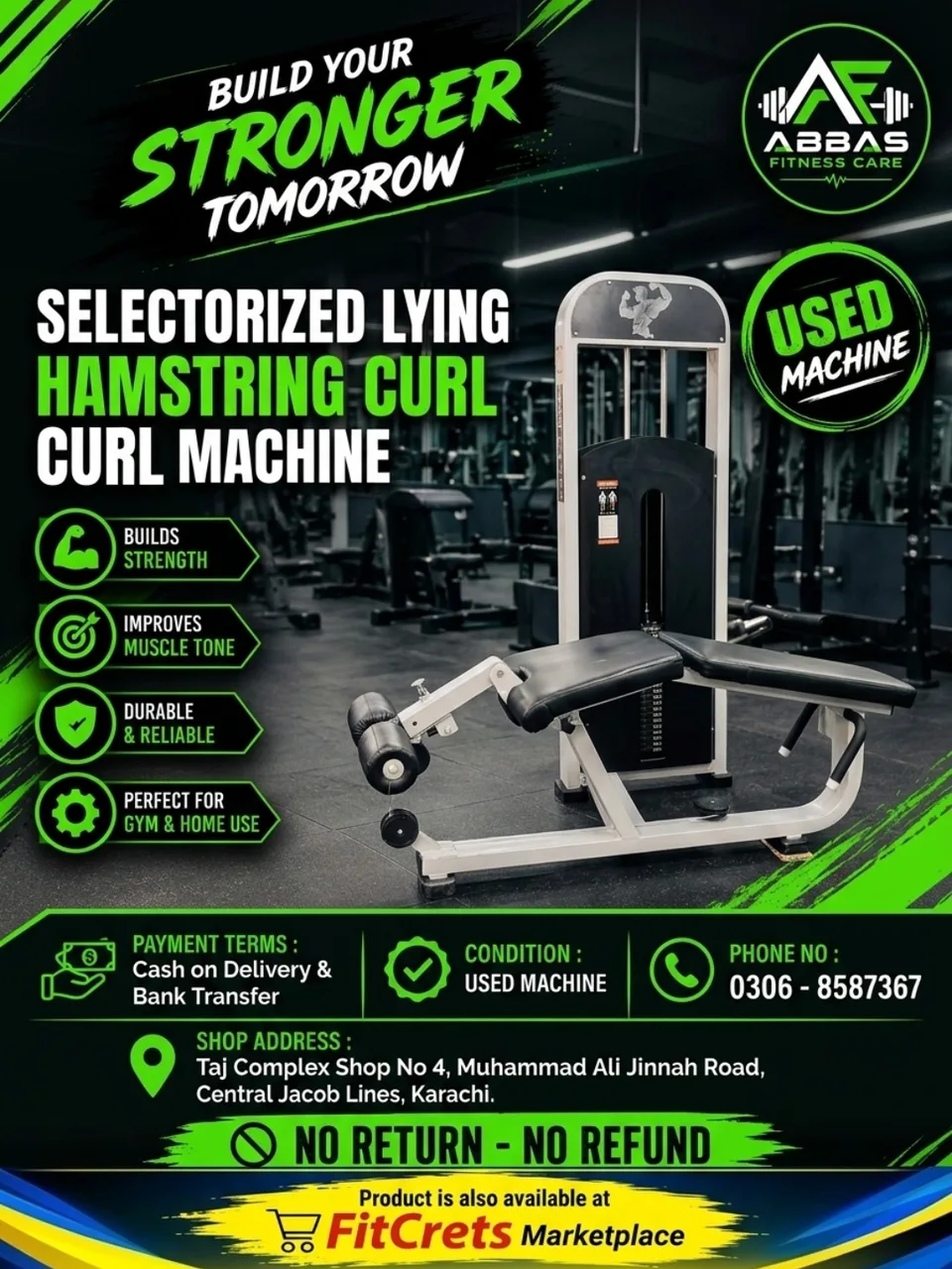 Selectorized Lying Hamstring Curl Machine — photo 1