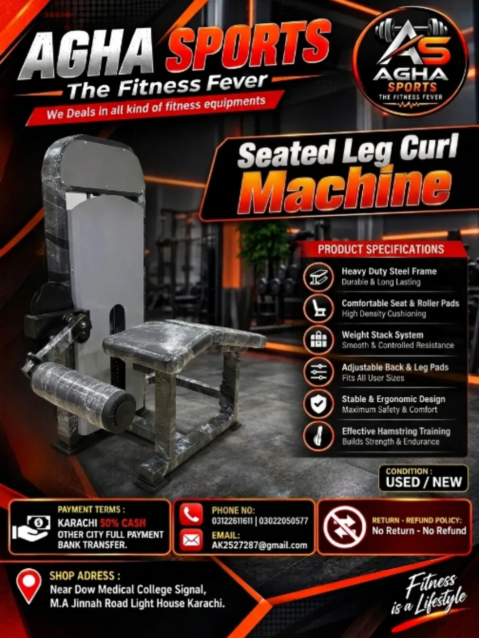 Seated Leg Curl Machine.