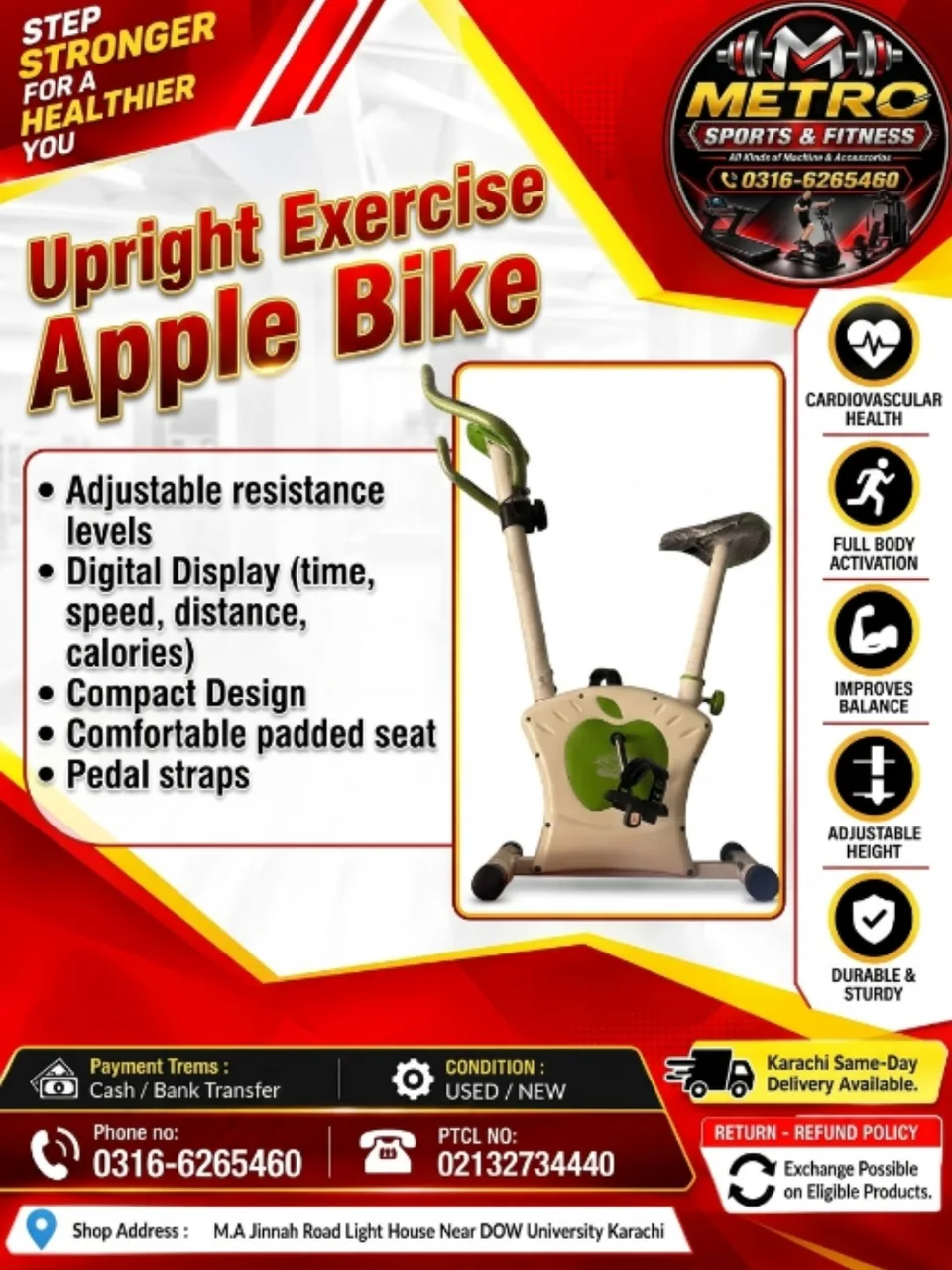 Upright Exercise Apple Bike