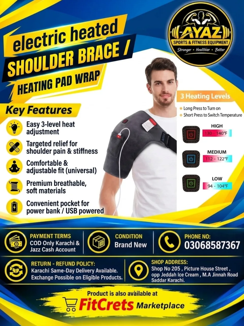 Electric Heated Shoulder Brace / Heating Pad Wrap — photo 1