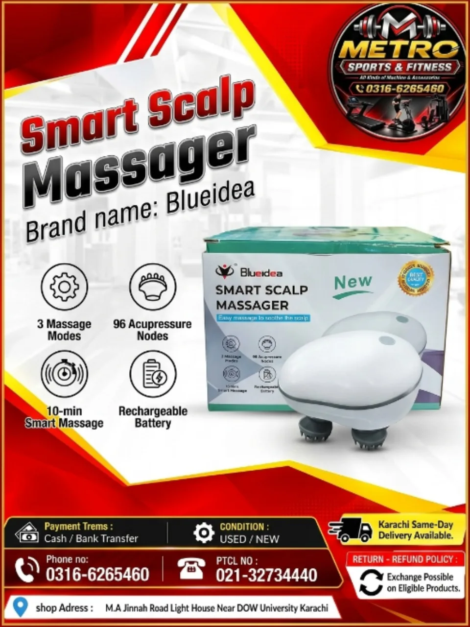 Smart Scalp Massager (Brand name: Blueidea)