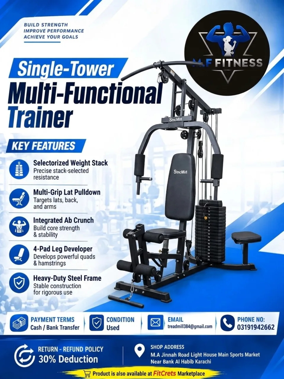 Single-Tower Multi-Functional Trainer