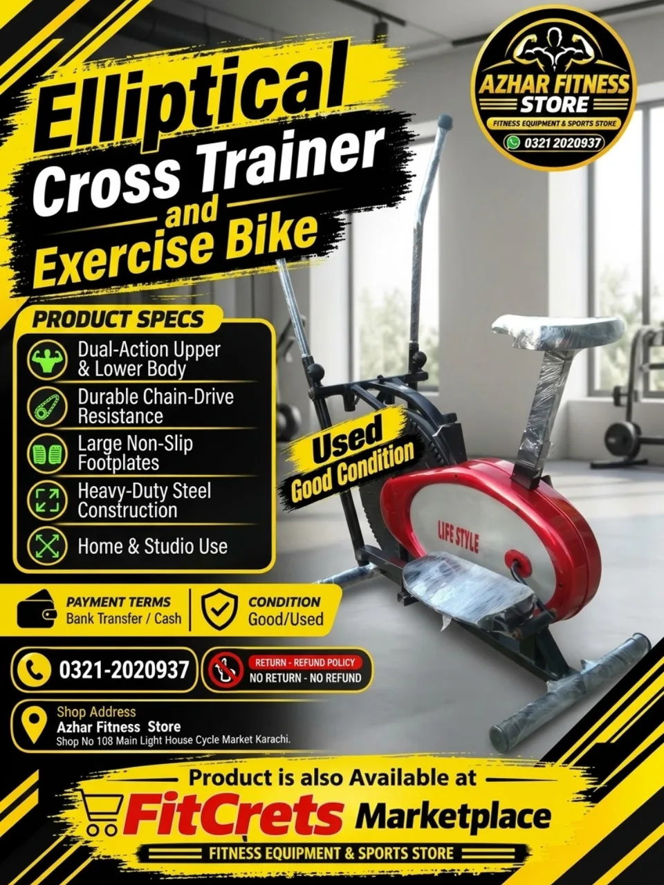 Life Style Orbitrek Elliptical Cross Trainer and Exercise Bike