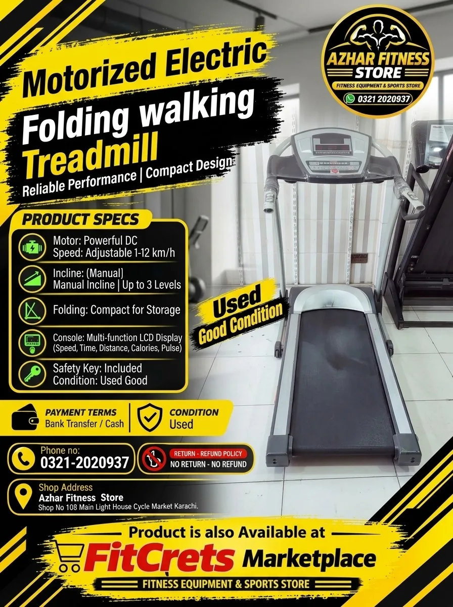 Folding Walking Treadmill / Reliable Performance Compact Trainer (Used / Good Condition)