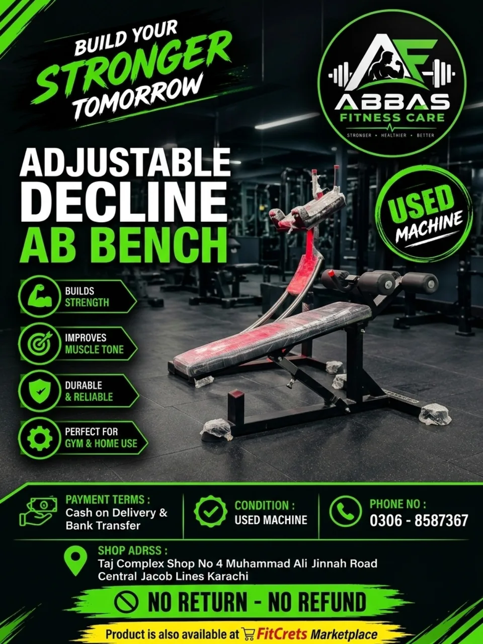 Adjustable Decline Ab Bench