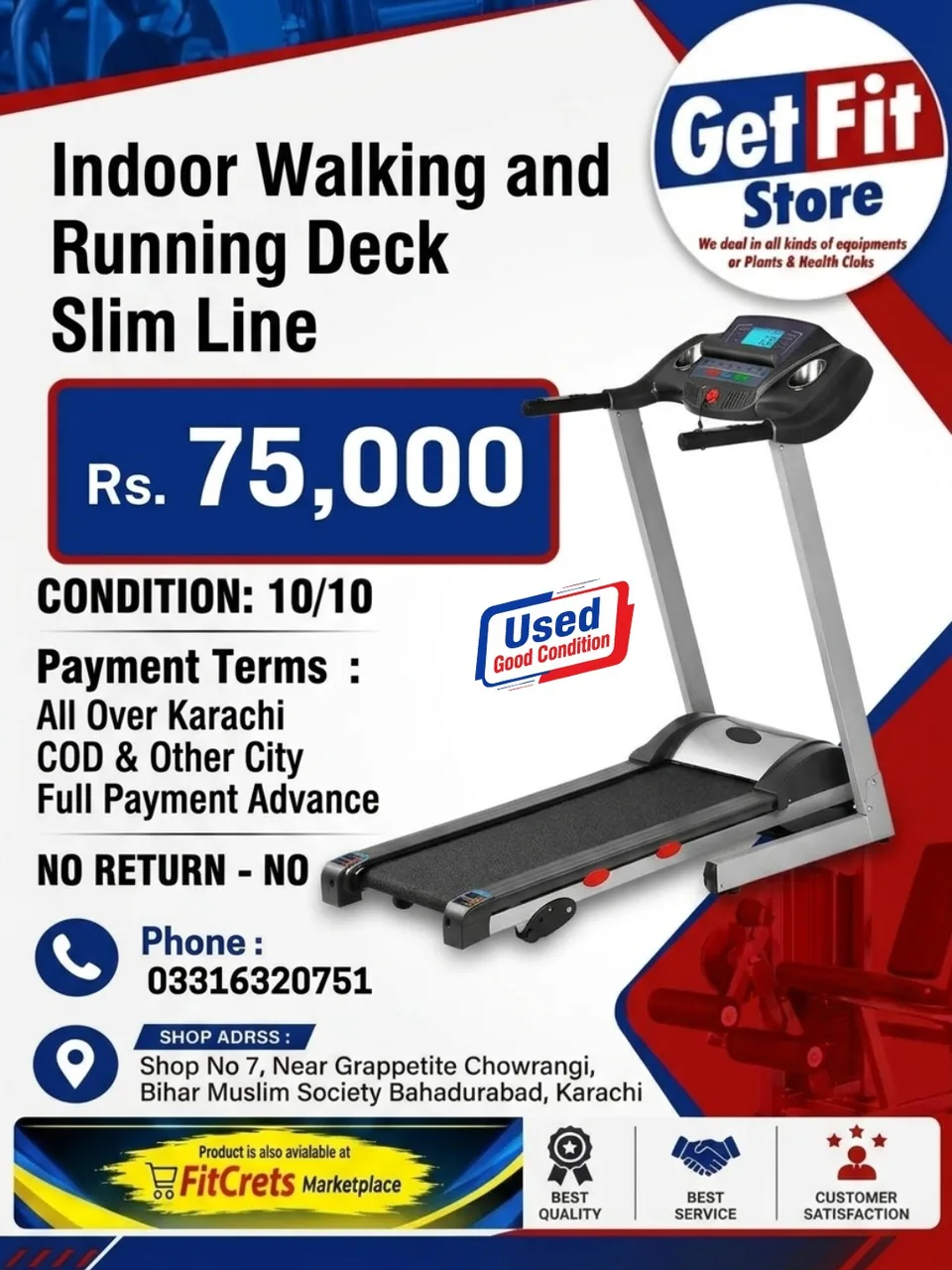 Indoor Walking and Running Deck Slim Line