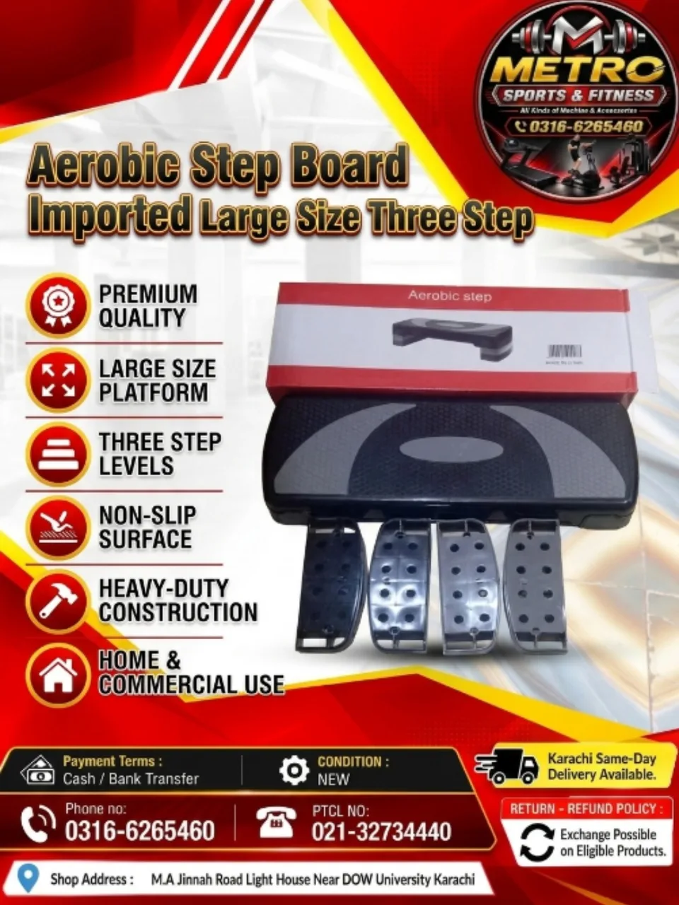 Aerobic Step Board Imported Large Size Three Step