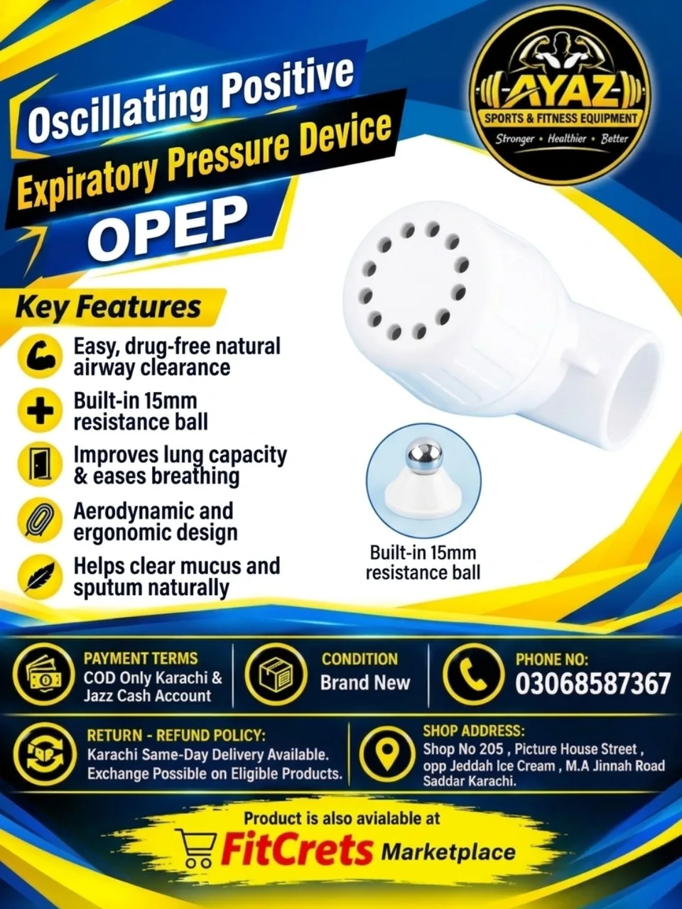 Oscillating Positive Expiratory Pressure (OPEP) Device — photo 1
