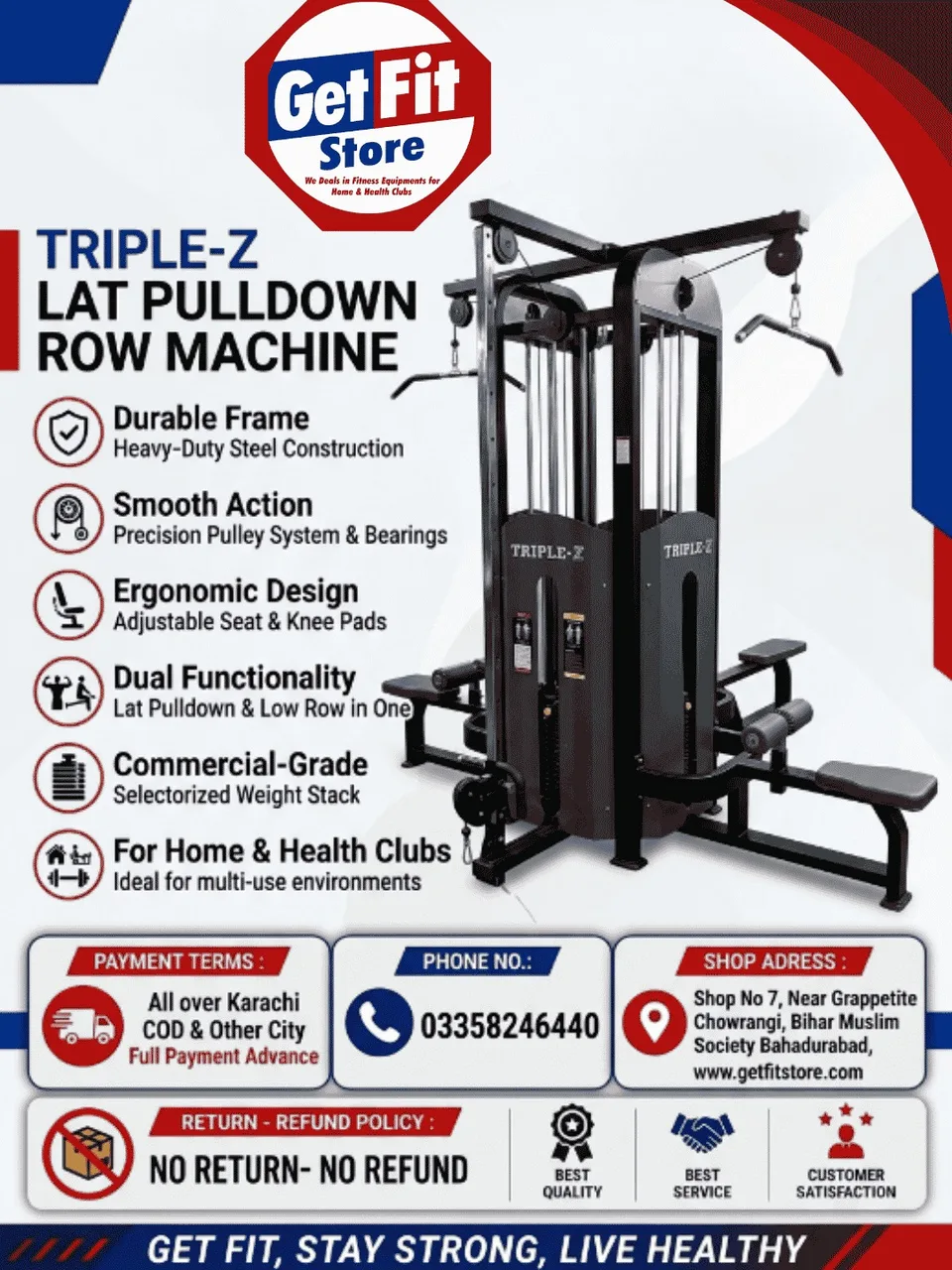 Triple-Z Lat Pulldown Row Machine