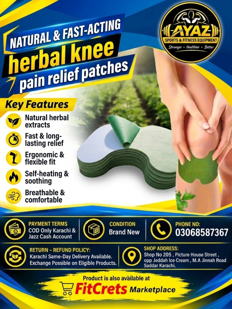 Natural & Fast-Acting Herbal Knee Pain Relief Patches — photo 1