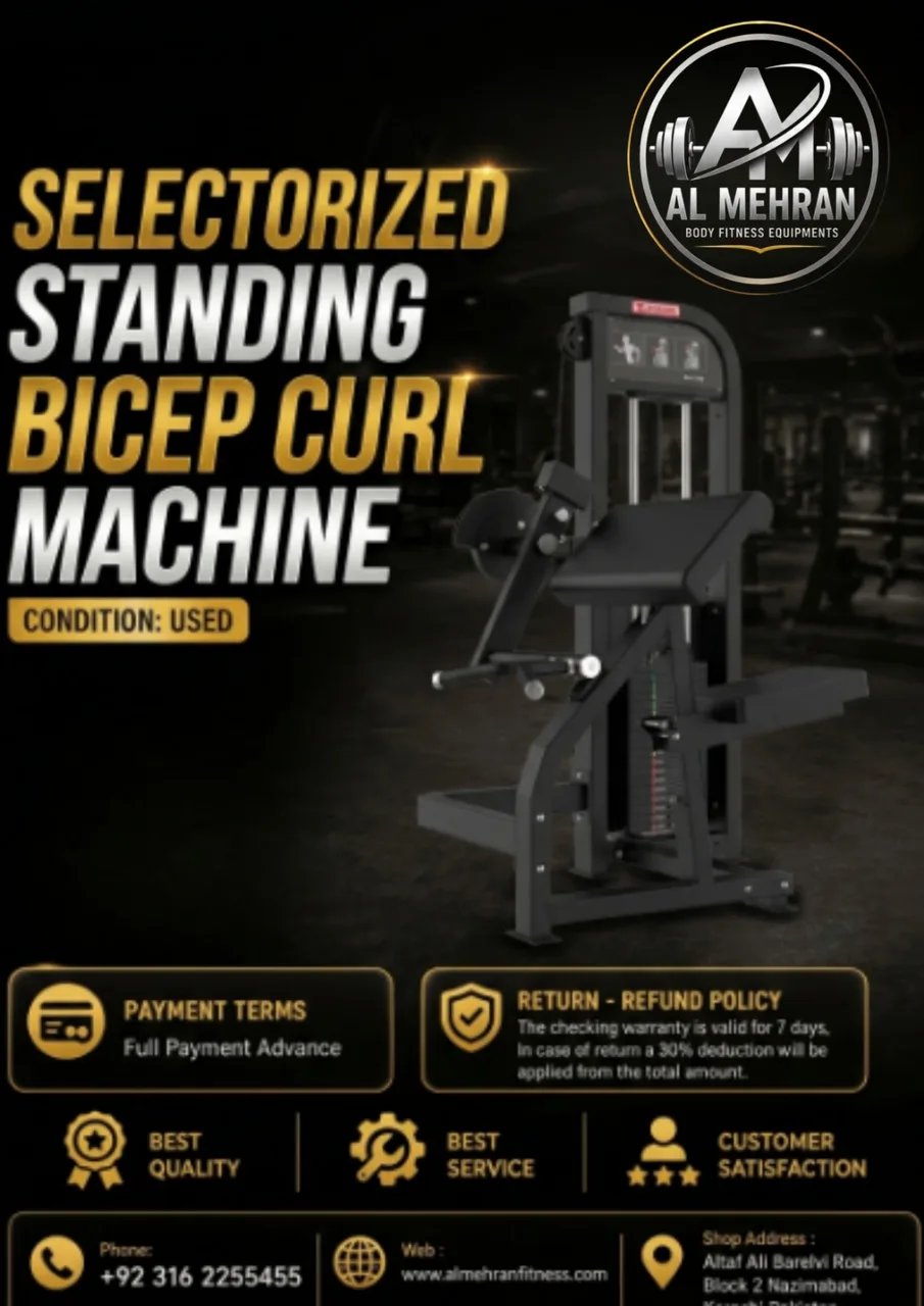 Selectorized Standing Bicep Curl Machine