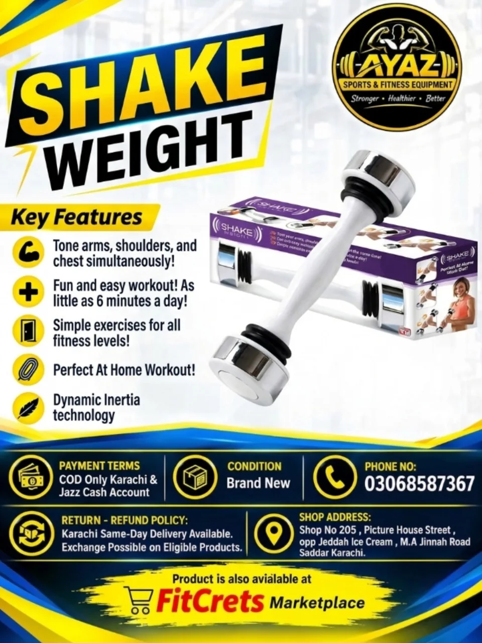 Shake Weight Dynamic Inertia Dumbbell for Arm and Upper Body Toning — photo 1