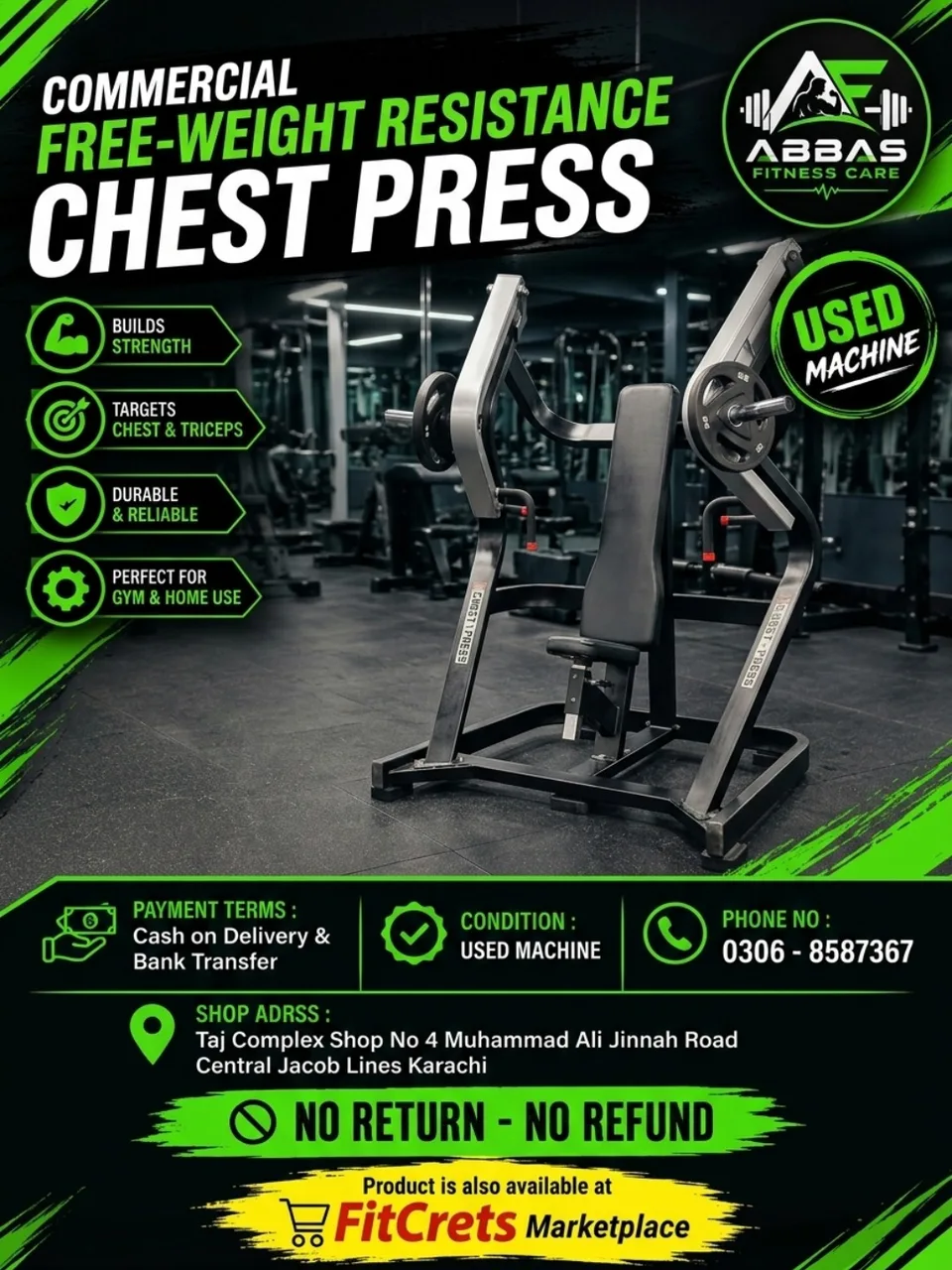 Free-Weight Resistance Chest Press