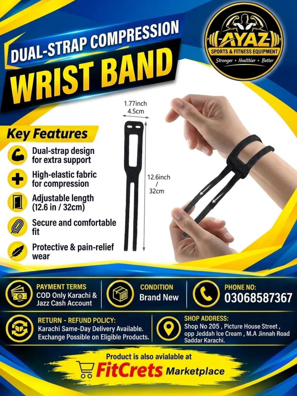 Dual-Strap Compression Wrist Band — photo 1