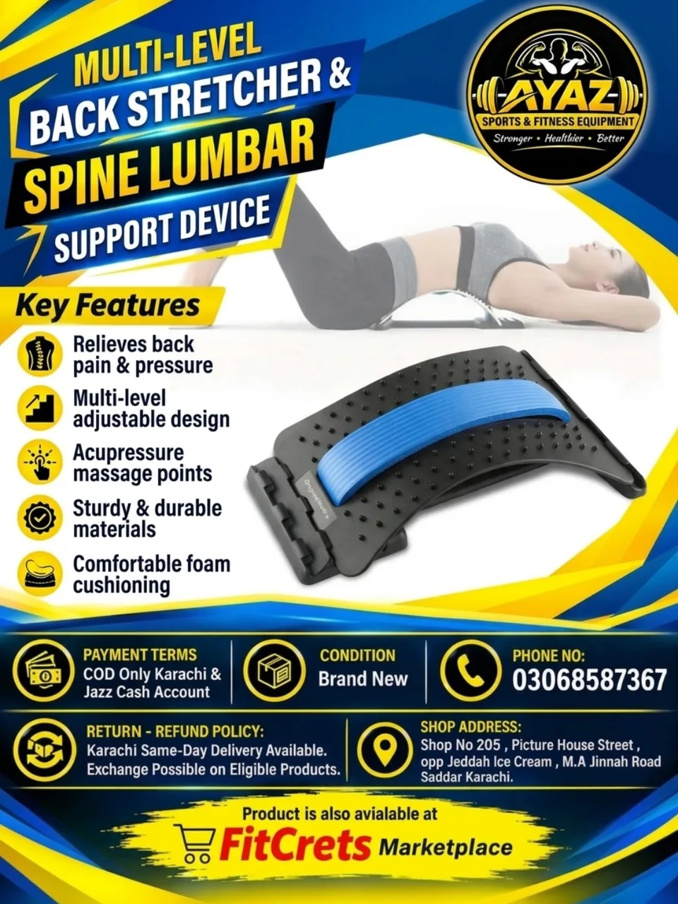Multi-Level Back Stretcher & Spine Lumbar Support Device