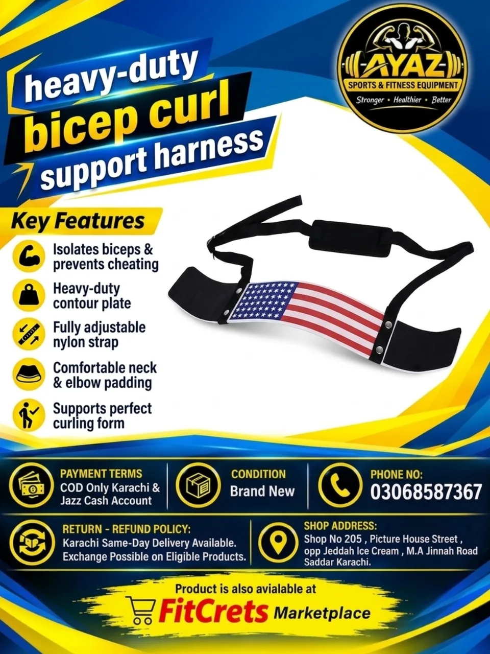Heavy-Duty Bicep Curl Support Harness — photo 1