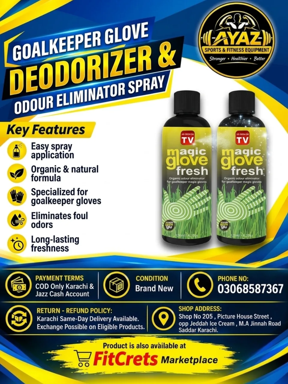 Goalkeeper Glove Deodorizer & Odour Eliminator Spray — photo 1