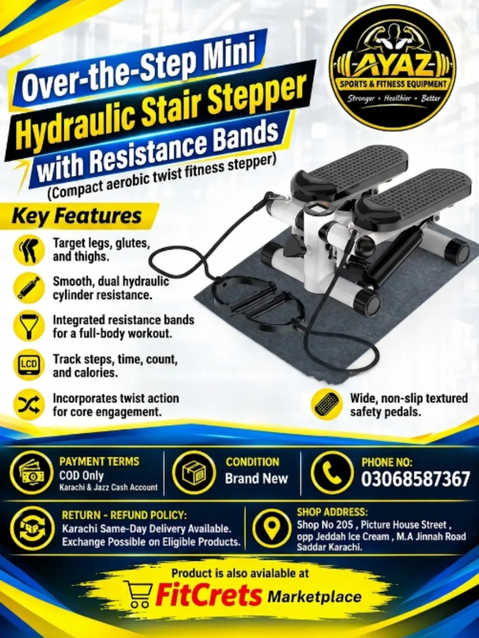 Over-the-Step Mini Hydraulic Stair Stepper 