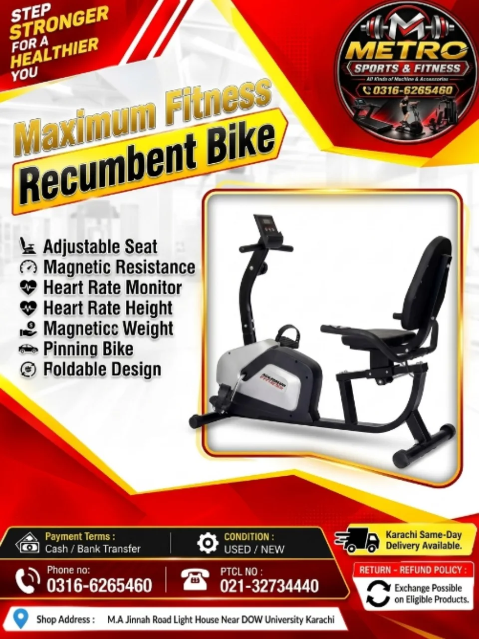 Maximum Fitness Recumbent Bike