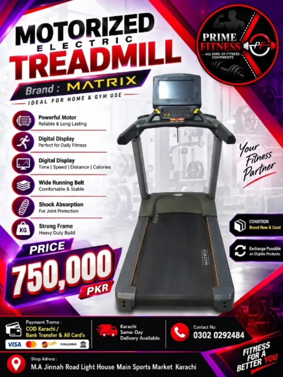 Matrix Motorized Electric Treadmill 