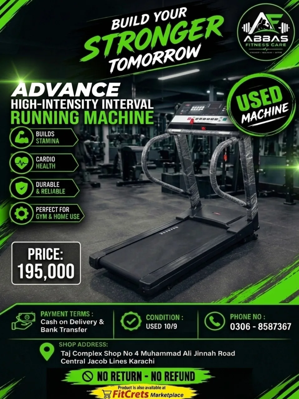 Advance High-Intensity Interval Running Machine
