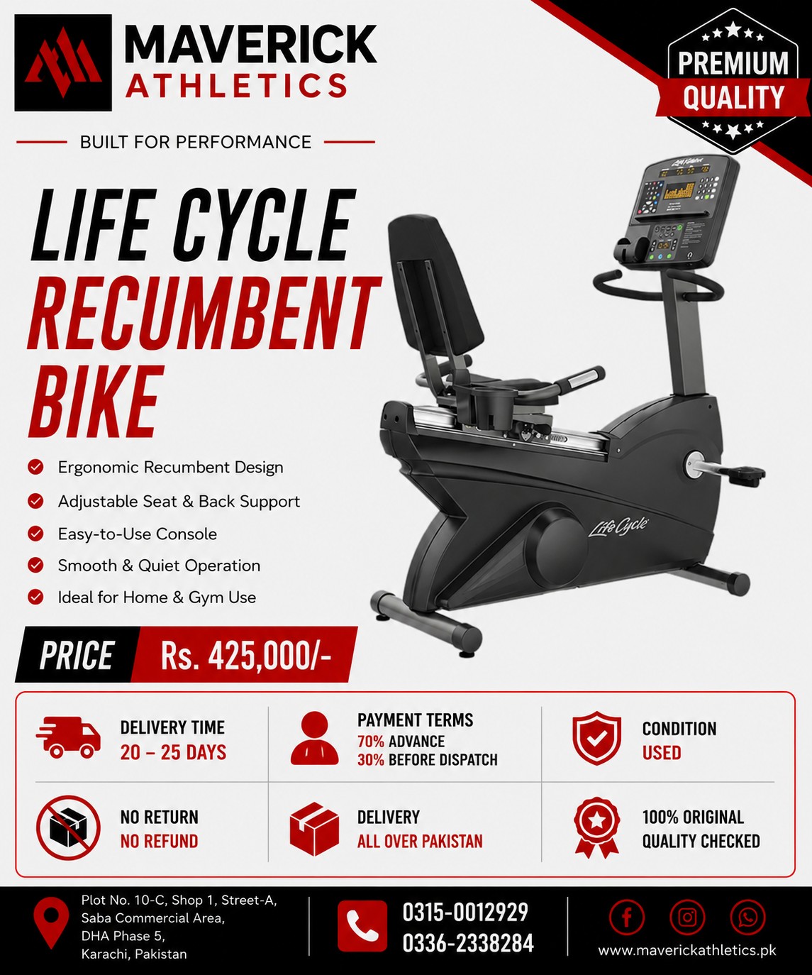 Life Cycle Recumbent Bike (Used)