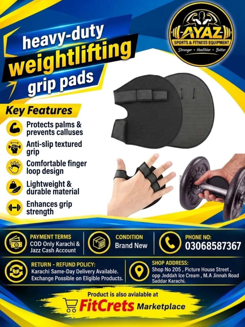 Heavy-Duty Weightlifting Grip Pads — photo 1