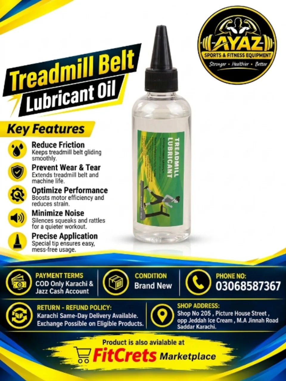 Treadmill Belt Lubricant Oil - pure silicone treadmill running deck lubricant (30ml) — photo 1