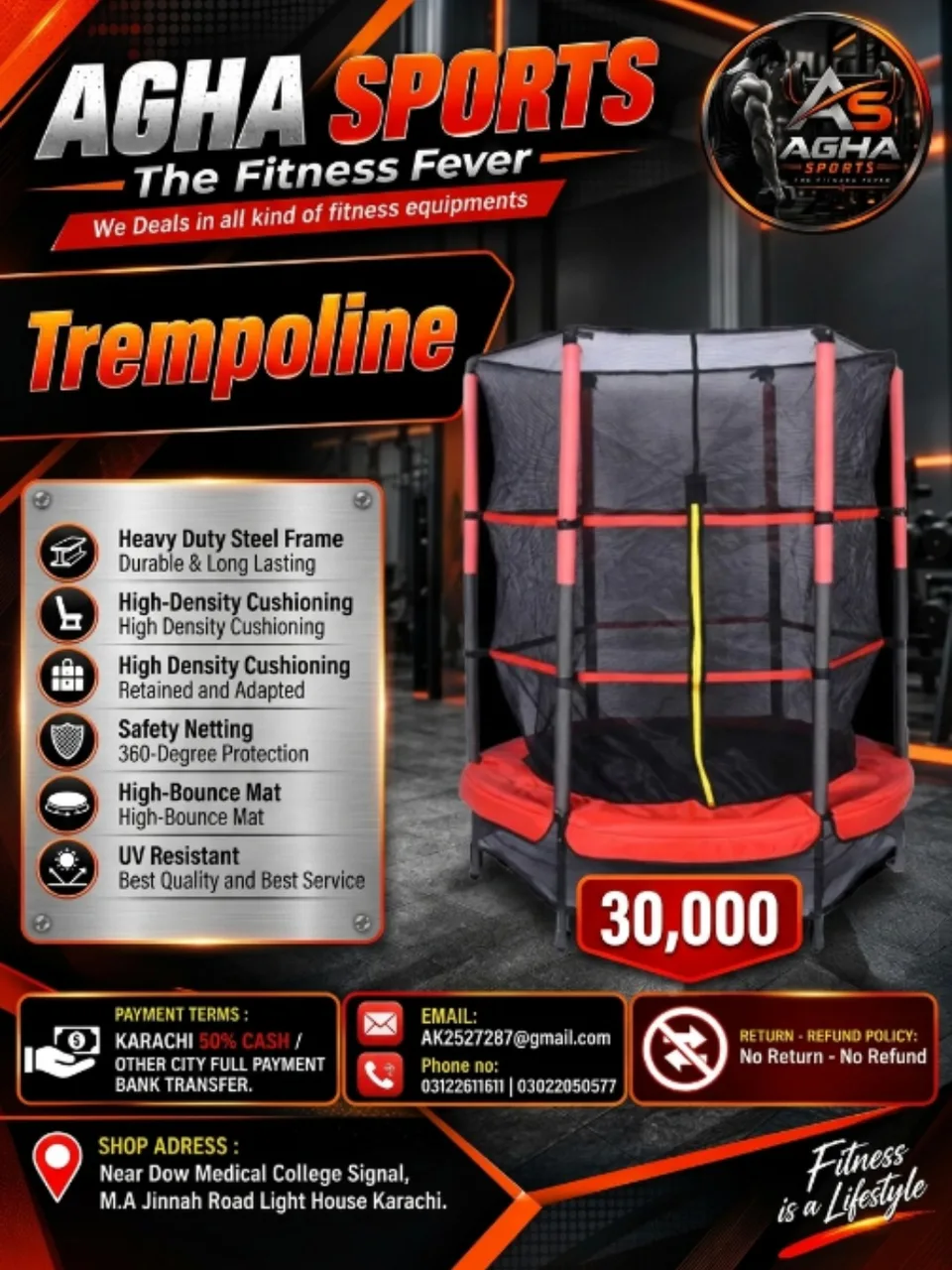 Fitness and Recreational Trampoline