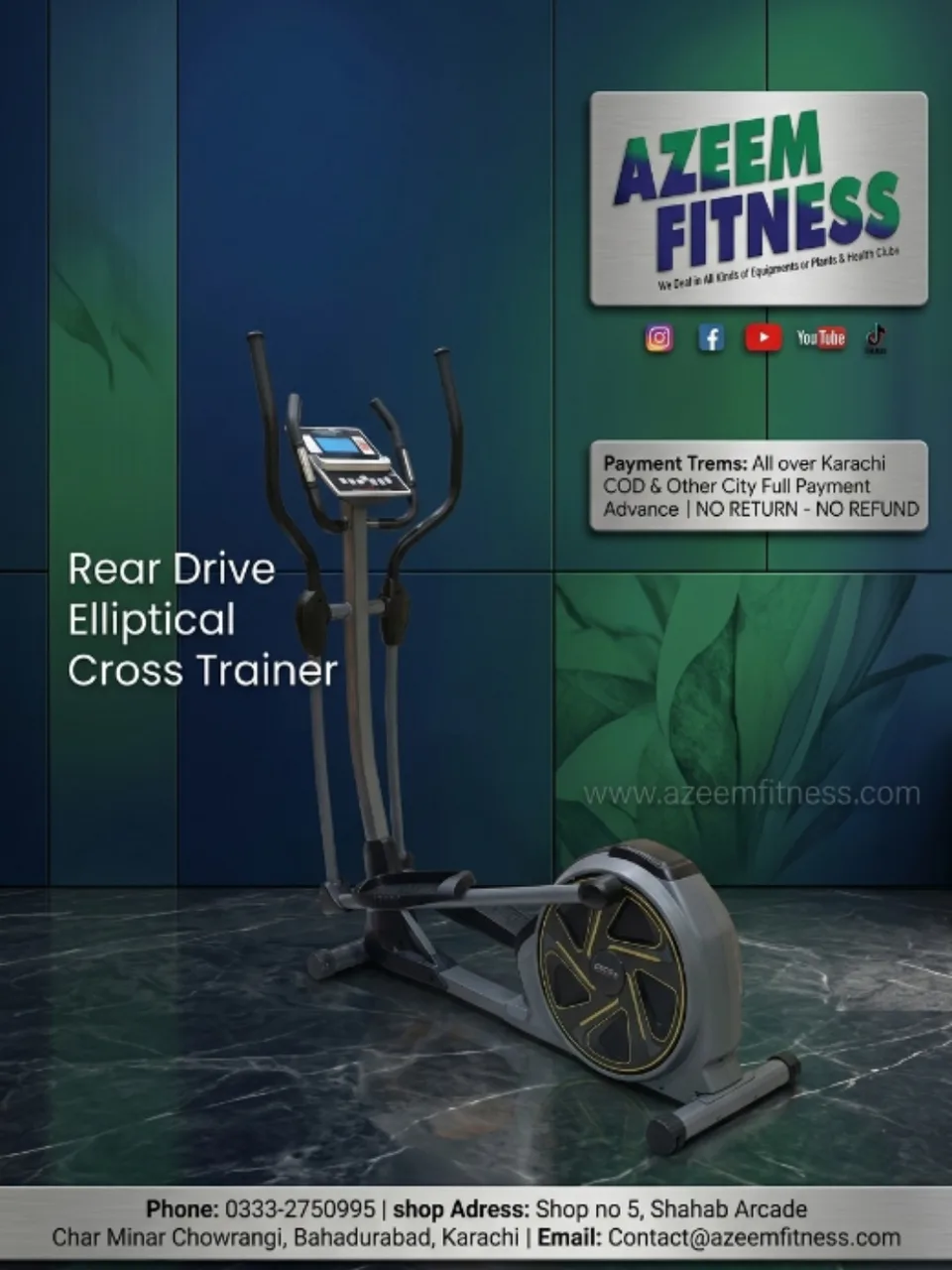 Rear Drive Elliptical Cross Trainer (Model CR-40 Master)