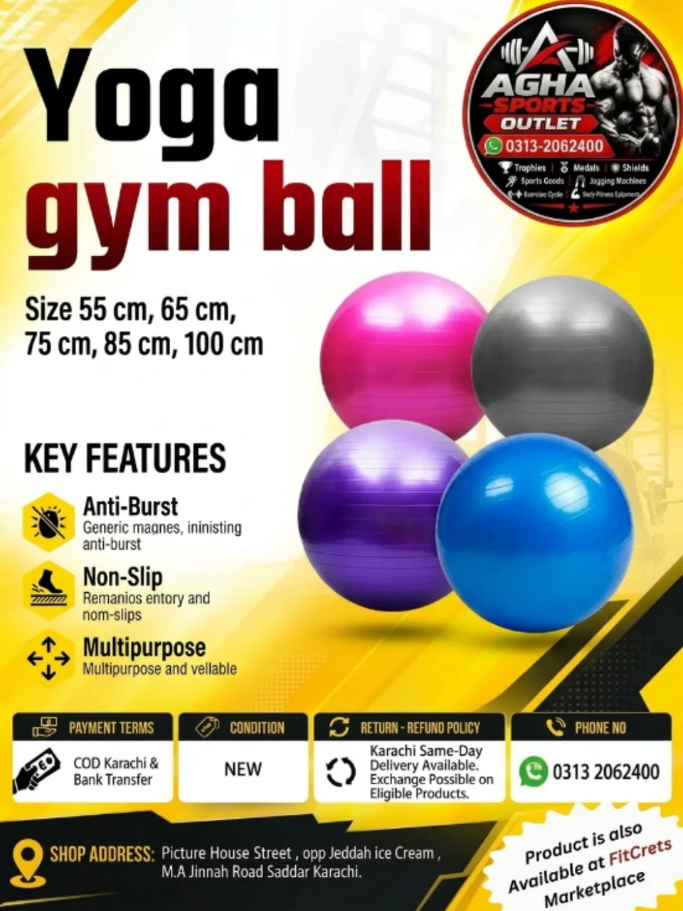 Premium Anti-Burst Fitness Ball