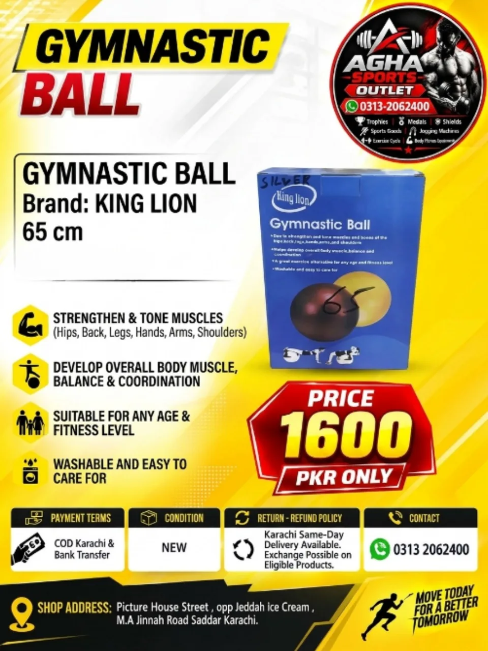 King Lion Silver 65cm Gymnastic Ball — photo 1