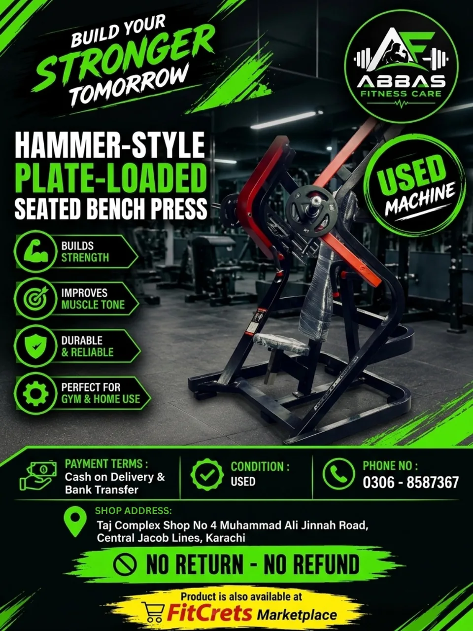 Hammer-Style Plate-Loaded Seated Bench Press