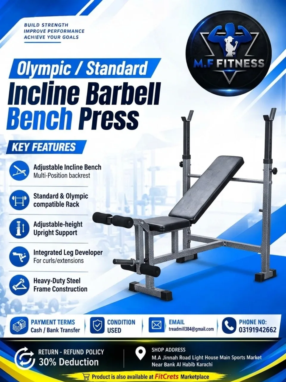  Standard Incline Barbell Bench Press 