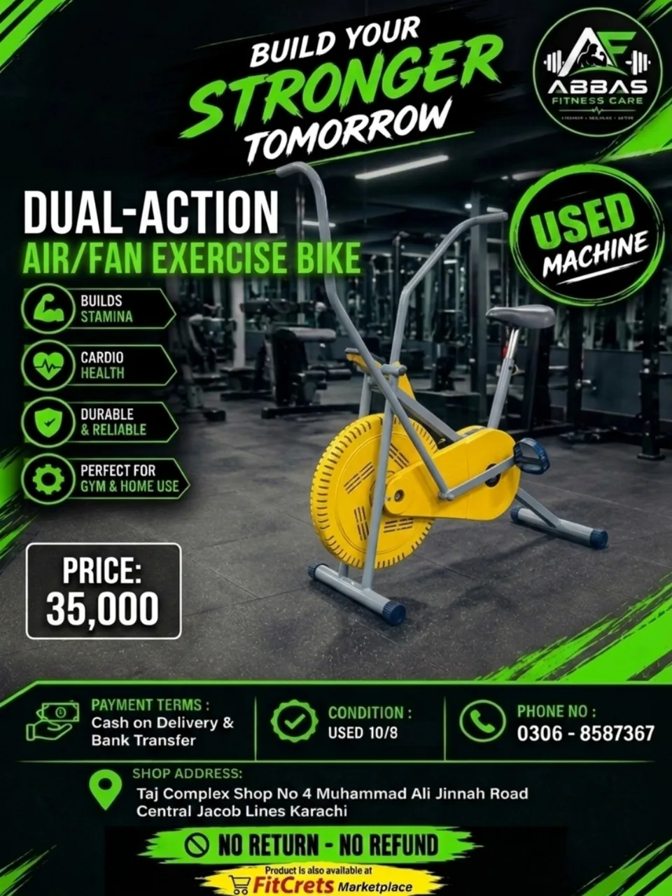Cyclone Wind Stride Dual-Action Air Bike — photo 1
