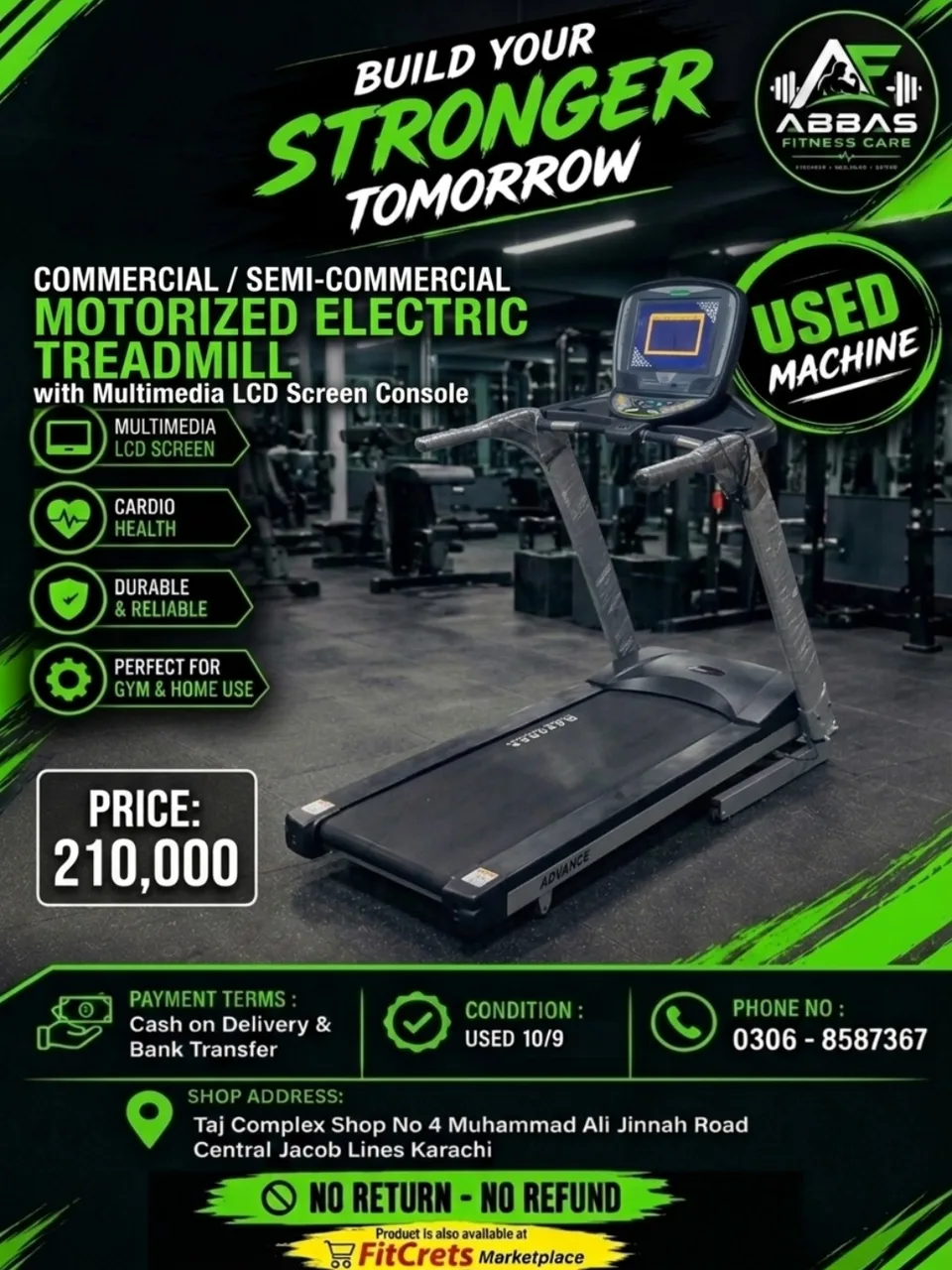 Commercial / Semi-Commercial Motorized Electric Treadmill