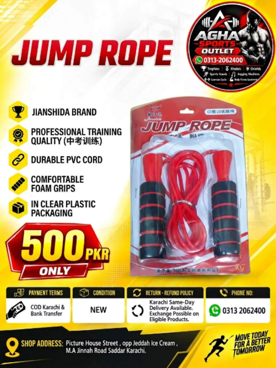 Jianshida Aero-Grip Professional Jump Rope